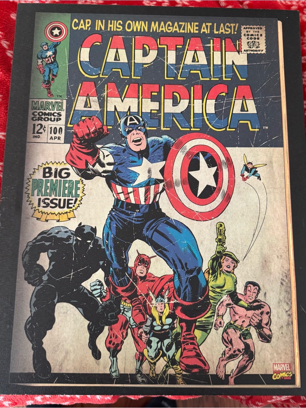 Marvel Captain America Premier Issue Sticker - Black, White, Cream